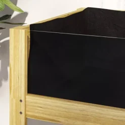 Online Outsunny Højbed i Grantræ med Akrylplader, Vejrbestandigt Havebed, Naturtræ, 110x50x80 cm Plantningsbænke