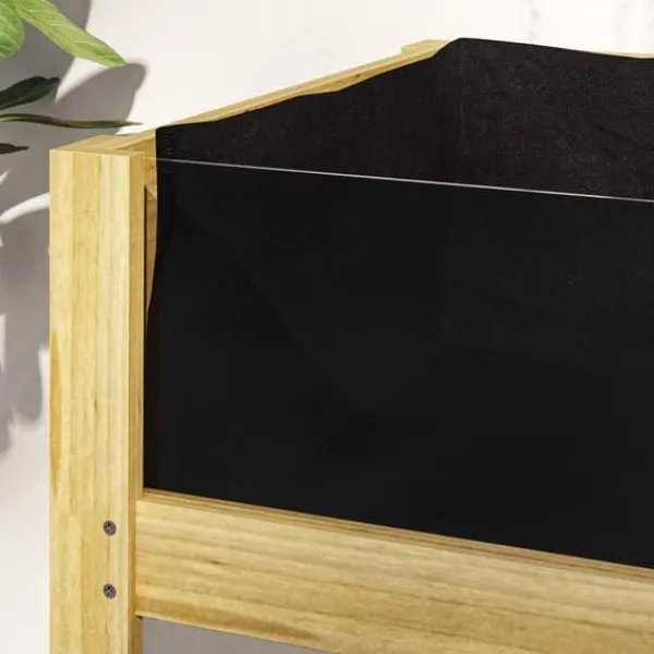 Online Outsunny Højbed i Grantræ med Akrylplader, Vejrbestandigt Havebed, Naturtræ, 110x50x80 cm Plantningsbænke