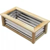 Plantningsbænke^Outsunny Højbed i Metal og Træ Natur/Sølv 90x45x30cm