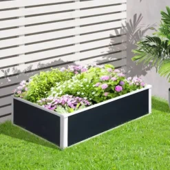 Clearance Outsunny Højbed Plantekasse i Plast - Grå, 100x80x30cm Krukker & Plantebeholdere
