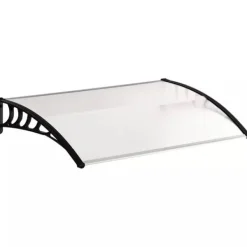 Best Outsunny Hoveddørsbaldakin Hvid Polycarbonat 122x90cm - Regn- og Solbeskyttelse med UV-filter Skure, Garager & Carports