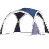 Telte & Lysthuse^Outsunny Kuppeltelt, Blå, 3,5x3,5x2,22m, Polyester, Have, Terrasse, Altankuppeltelt til 6-8 personer