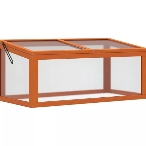 Clearance Outsunny Mini Drivhus Orange - Fyrretræ/Polycarbonat 90x46x40cm Drivhus