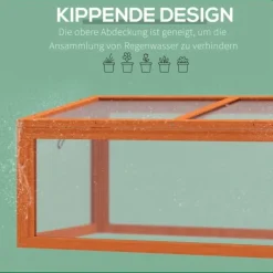 Clearance Outsunny Mini Drivhus Orange - Fyrretræ/Polycarbonat 90x46x40cm Drivhus