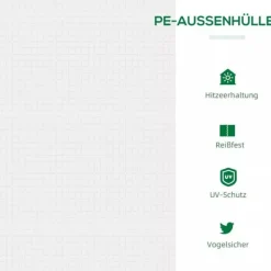 Best Outsunny Minivæksthus med UV-resistent PE-dække, stålramme, lynlåsvindue, 120x60x60 cm, Hvid Drivhus