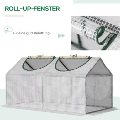 Best Outsunny Minivæksthus med UV-resistent PE-dække, stålramme, lynlåsvindue, 120x60x60 cm, Hvid Drivhus