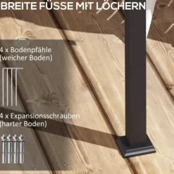 Outsunny Pergola 3x3m, Creme Hvid, Polyester, Vendt`t, Justerbart Tag til Have og Terrasse Buer, Spalier, Lysthuse Uden Tag