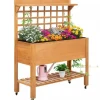 Plantningsbænke^Outsunny Plantebord i Grantrback, Brun, 105x40x135 cm