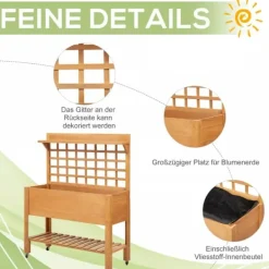 Plantningsbænke^Outsunny Plantebord i Grantrback, Brun, 105x40x135 cm