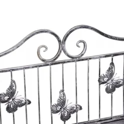 Plantestativer^Outsunny Plantestativ Metal Blomsterstativ med 3 Hylder, Blomstertrappe til Have, Sølvgrå, 44x25x96cm