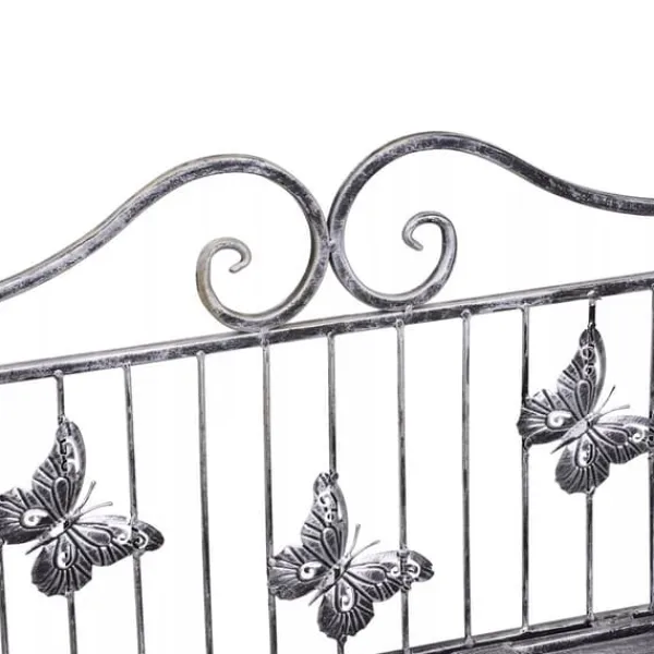 Plantestativer^Outsunny Plantestativ Metal Blomsterstativ med 3 Hylder, Blomstertrappe til Have, Sølvgrå, 44x25x96cm