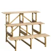 Outlet Outsunny Plantetrappe i fyrretræ, 3 trin, naturfarvet, 100 x 80 x 78cm Plantestativer