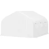 Drivhus^Outsunny Plastdrivhus 3,5x3x3m UV-beskyttelse Tomathus, Mesh-vindue, Vindtæt, til Have & Altan, Metal, Hvid