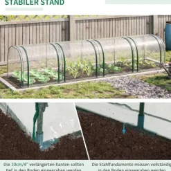 Best Outsunny Tunneldrivhus til planter - Folievægsthus med dør - PVC i klar farve - 395 x 100 x 80 cm Drivhus