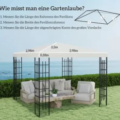 Telte & Lysthuse^Outsunny Udskiftningstag til Pavillon 3x3m, Vandtæt Oxford Polyester, Lysegrå