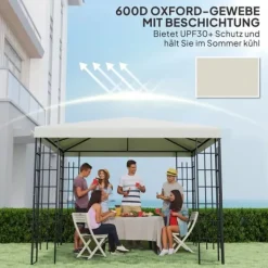 Telte & Lysthuse^Outsunny Udskiftningstag til Pavillon 3x3m, Vandtæt Oxford Polyester, Lysegrå
