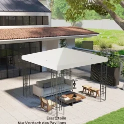Telte & Lysthuse^Outsunny Udskiftningstag til Pavillon 3x3m, Vandtæt Oxford Polyester, Lysegrå