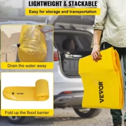 Discount Oversvømmelsesbarriere, 732x50,8x30,5 cm, Gul, PVC Beredskabsplaner