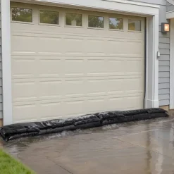 Beredskabsplaner^Oversvømmelsesposer - Sandfri sandsække - 10-pak - Vandaktiveret - Vandabsorberende - Genanvendelig - 153 x 21 cm - Til kælder/garage/døre