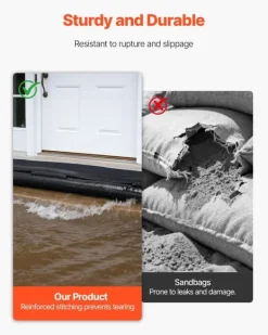 Oversvømmelsesspærre - Sandløse sandsække - 8-pak - 305 x 21 cm - Vandaktiveret - Genanvendelig - Vandabsorberende Beredskabsplaner