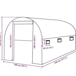 Sale Overtræk til drivhus - Beskyt dine planter | Størrelse: 200x450x200 cm | Farve: Grøn Drivhus