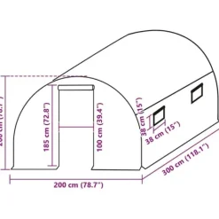 Outlet Overtræk til drivhus 6 m² - Beskyt dine planter | Farve: Grøn | Størrelse: 200x300x200 cm Drivhus
