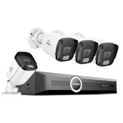 Sikkerhedsmonitorer & Videokameraer^Overvågningskamera, 5 MP opløsning, nattevisionskapacitet,8CH 4Stk Kamera, 1T