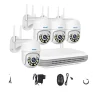 Outlet Overvågningskamera Kit, 5MP Opløsning, Tovejs Lyd, Ingen, 8CH NVR X 4 kameraer 3mp Sikkerhedsmonitorer & Videokameraer