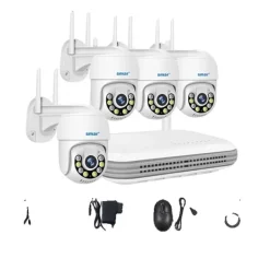 Outlet Overvågningskamera Kit, 5MP Opløsning, Tovejs Lyd, Ingen, 8CH NVR X 4 kameraer 3mp Sikkerhedsmonitorer & Videokameraer
