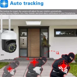 Overvågningskamera, 5MP opløsning, farve natvision,en WiFi-kamera uden kort, EU-stik Sikkerhedsmonitorer & Videokameraer