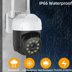 Overvågningskamera, 5MP opløsning, farve natvision,en WiFi-kamera uden kort, EU-stik Sikkerhedsmonitorer & Videokameraer