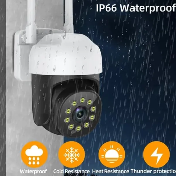 Overvågningskamera, 5MP opløsning, farve natvision,en WiFi-kamera uden kort, EU-stik Sikkerhedsmonitorer & Videokameraer