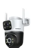 Sikkerhedsmonitorer & Videokameraer^Overvågningskamera, 8MP opløsning, dual linse design,EU Stik, 1Pcs Wifi Ingen Kort