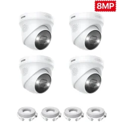 Sikkerhedsmonitorer & Videokameraer^Overvågningskamera, 8MP opløsning, farve natvision,8MP 4PK