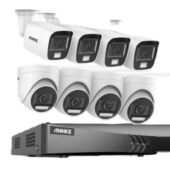 Sale Overvågningskamera System, 5MP Opløsning, Vejrbestandigt Design,8CH DVR 8Pcs Kits, Ingen Sikkerhedsmonitorer & Videokameraer