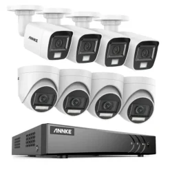 Sale Overvågningskamera System, 5MP Opløsning, Vejrbestandigt Design,8CH DVR 8Pcs Kits, Ingen Sikkerhedsmonitorer & Videokameraer