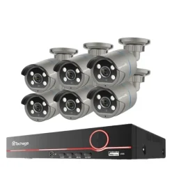 Discount Overvågningskamera System, 8CH Support, H.265 Kompression,8CH NVR og 6 Kamera, 4T Indbygget HDD Sikkerhedsmonitorer & Videokameraer