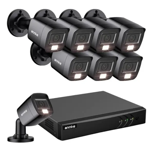 Sikkerhedsmonitorer & Videokameraer^Overvågningskamera System, 1080P Opløsning, Nattesyn Funktion,8PCS, Ingen