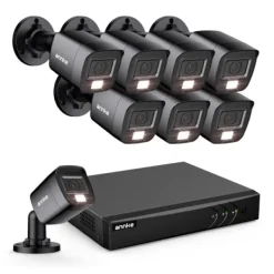 Sikkerhedsmonitorer & Videokameraer^Overvågningskamera System, 1080P Opløsning, Nattesyn Funktion,8PCS, Ingen