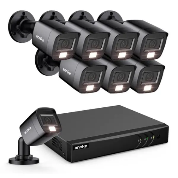 Sikkerhedsmonitorer & Videokameraer^Overvågningskamera System, 1080P Opløsning, Nattesyn Funktion,8PCS, Ingen