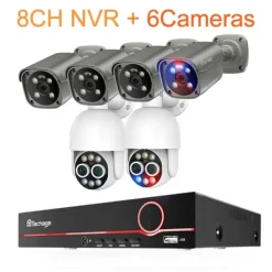 Best Overvågningskamera System, 4K Opløsning, AI Menneske Detektion, Ingen, 8CH NVR 6 Kamera B Sikkerhedsmonitorer & Videokameraer