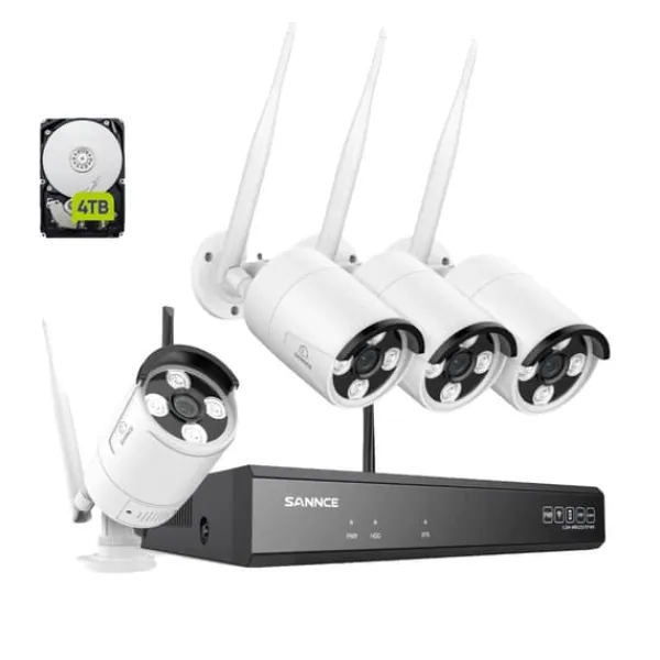 Sikkerhedsmonitorer & Videokameraer^Overvågningskamera System, 5MP Opløsning, Smart Nattesyn,4PCS-a