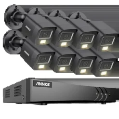 Online Overvågningskamera System, 5MP Opløsning, Vejrbestandigt Design,8CH DVR 8Pcs Kits, Ingen Sikkerhedsmonitorer & Videokameraer