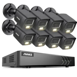 Online Overvågningskamera System, 5MP Opløsning, Vejrbestandigt Design,8CH DVR 8Pcs Kits, Ingen Sikkerhedsmonitorer & Videokameraer