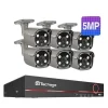 Sikkerhedsmonitorer & Videokameraer^Overvågningssystem, 8-kanals understøttelse, tovejskommunikation,8CH 6Stk 5MP Kamera, 1T Indbygget HDD
