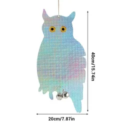 Insektmiddel & Dyreafvisende Middel^Owl Bird Repellent Control Skrämma Device Holografisk reflekterande Fake Owl Skrämmer Fågel Repellent Trädgårdstillbehör