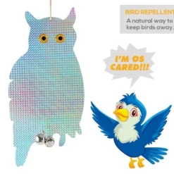 Insektmiddel & Dyreafvisende Middel^Owl Bird Repellent Control Skrämma Device Holografisk reflekterande Fake Owl Skrämmer Fågel Repellent Trädgårdstillbehör