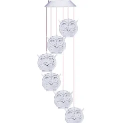 Outlet Owl Solar Wind Chime Ljus Vattentät färg Ändrar Utomhus Solar Garden Dekorativa lampor för Mors Dag Mamma Födelsedag Trädgård Trädgårdsdekoration Vinddekoration
