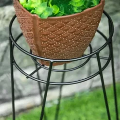 Plantestativer^3-pak blomsterstativer i metal til potter op til Ø16 cm – sort