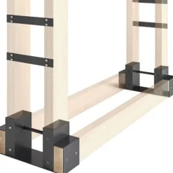 Discount 2-pak brændestativer til indendørs brug 33,5×10×15,5 cm, justerbar længde, metal, sort Tilbehør Til Brændeovne & Pejse